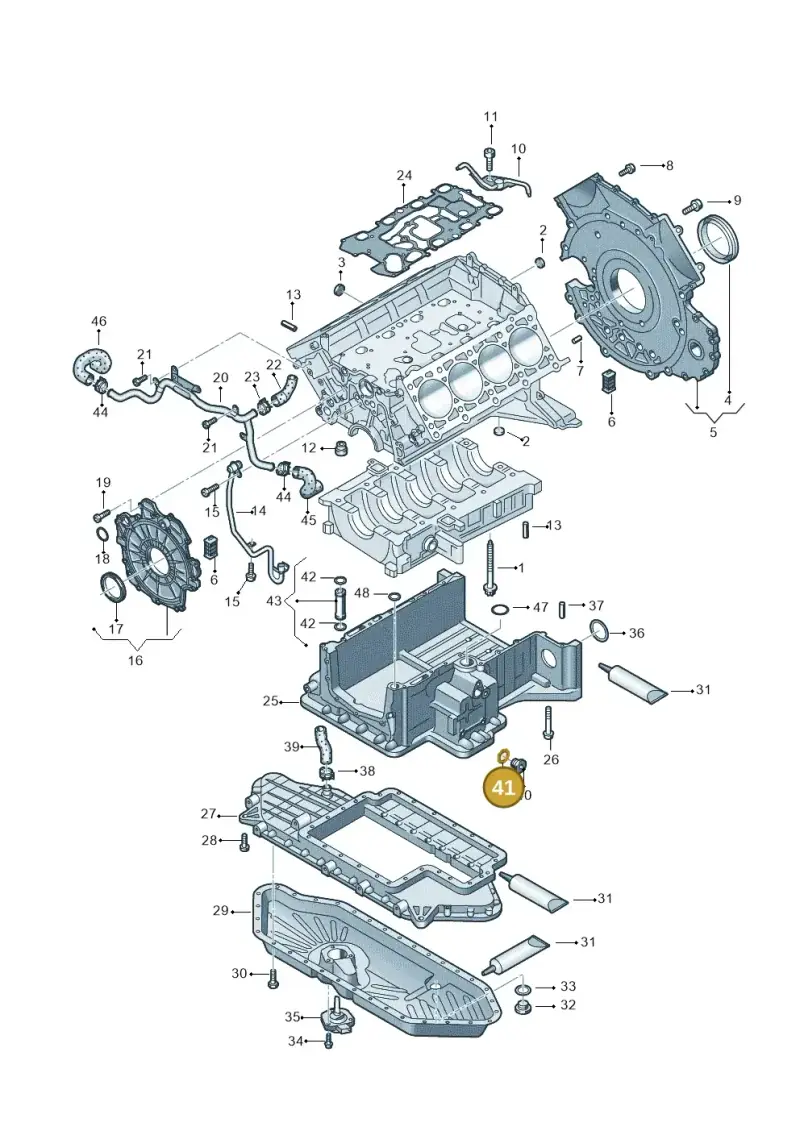 N0138165 — Audi A8/S8/qu. lang    08> (2007-) diagram 291103060, position 41