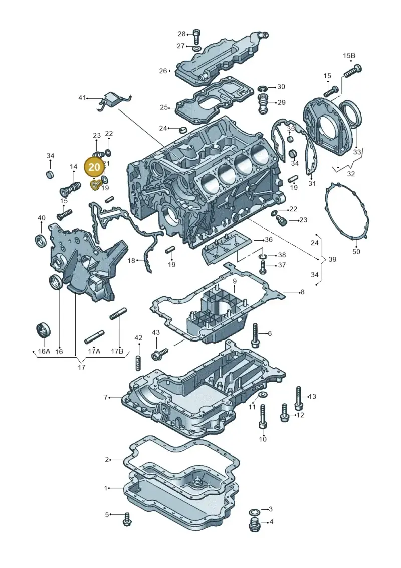 N0138321 — Audi A8/S8/qu. lang (2003-2007) diagram 090002500, position 20