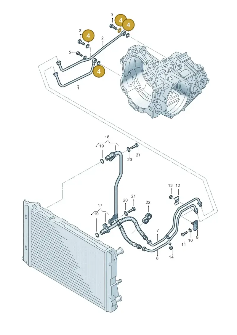 N0138444 — Audi A4/S4/Av./qu. (2001-2004) diagram 249317100, position 4