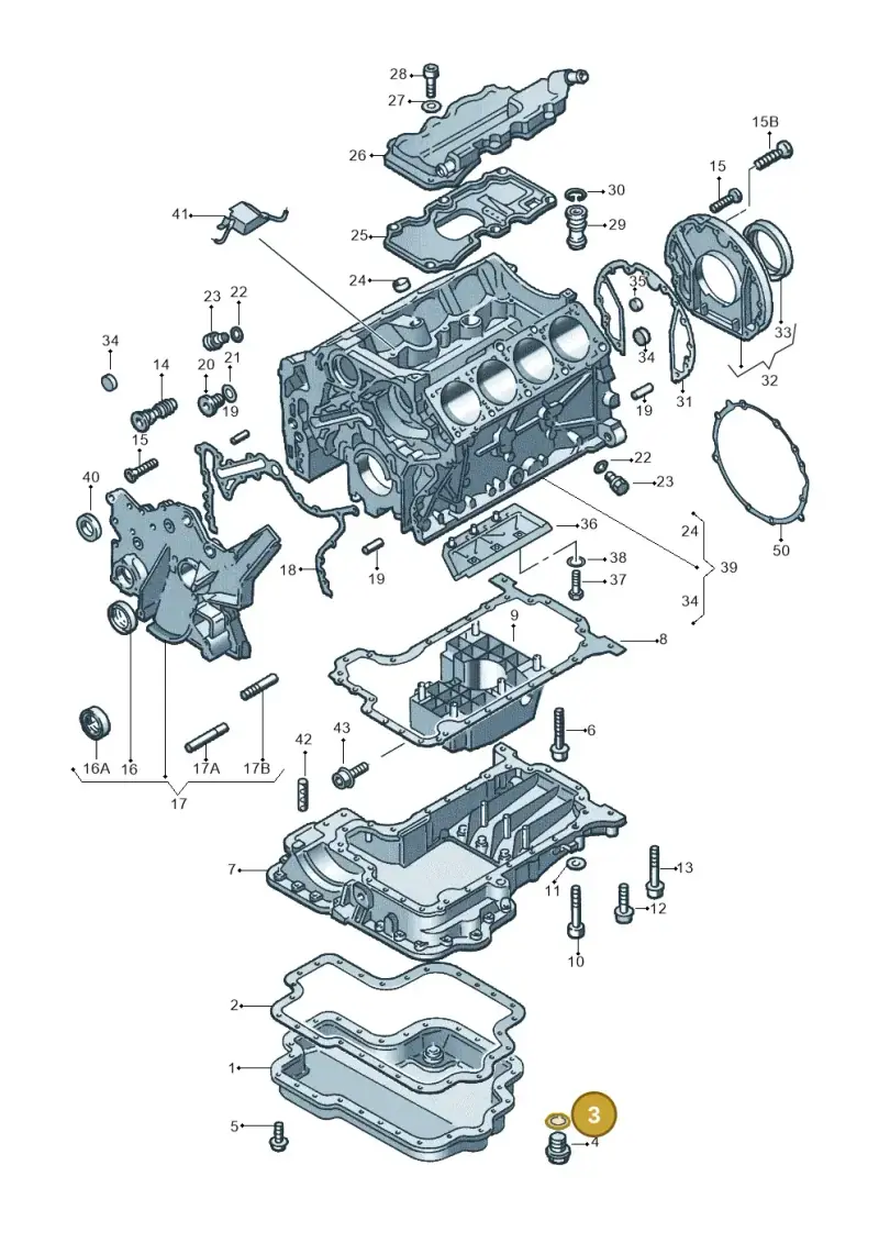 N0138503 — Audi A8/S8/qu. lang (2003-2007) diagram 090002500, position 3