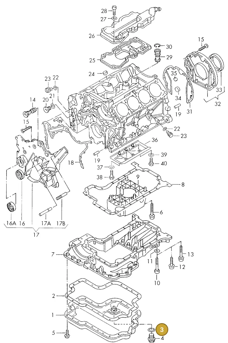 N0138503 — Audi A8 (1996-1998) diagram 153103330, position 3