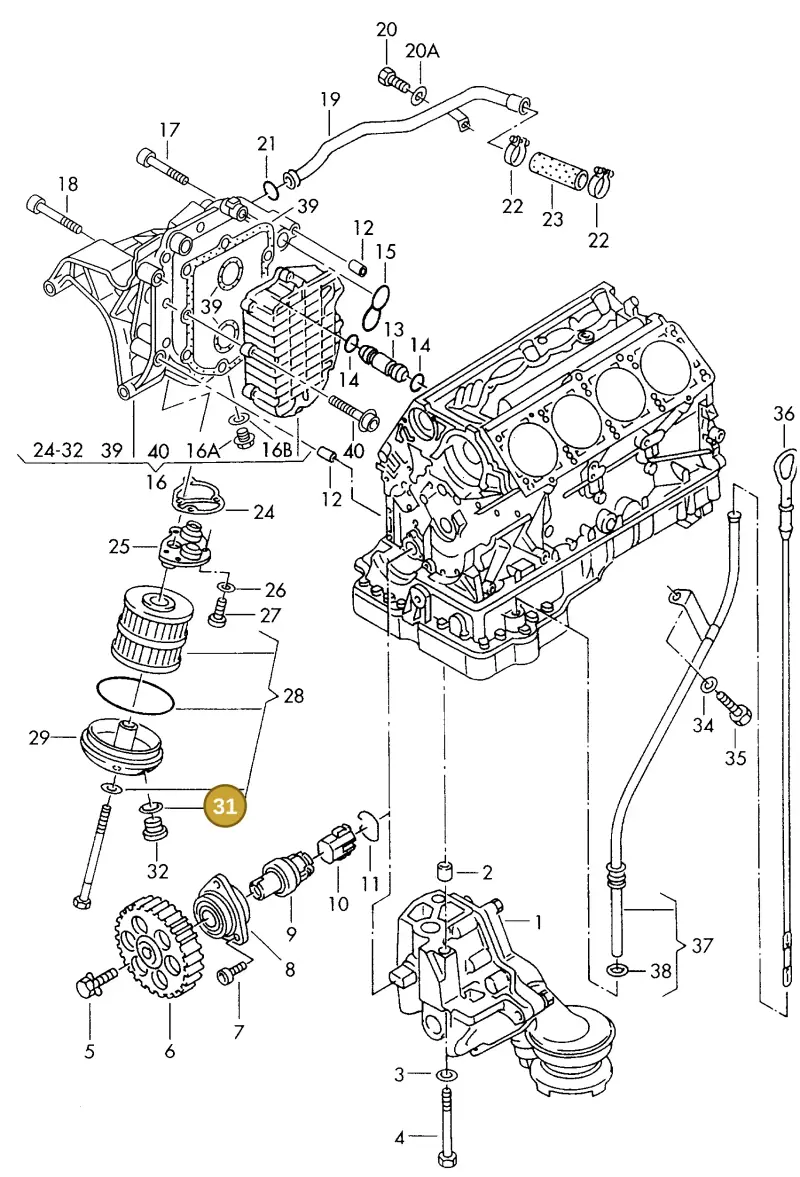 N0138503 — Audi A8 (1996-1998) diagram 153115800, position 31