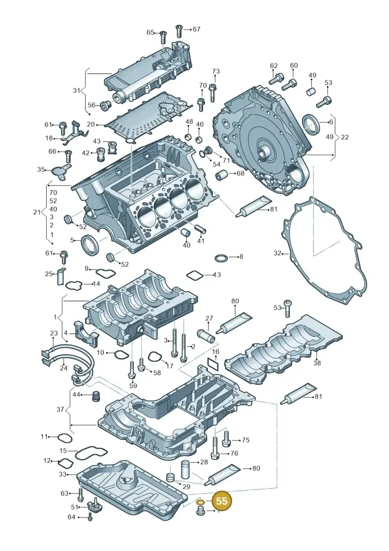 N0138503 — Audi A4/S4 Cabrio./qu. 07> (2006-) diagram 247103400, position 55