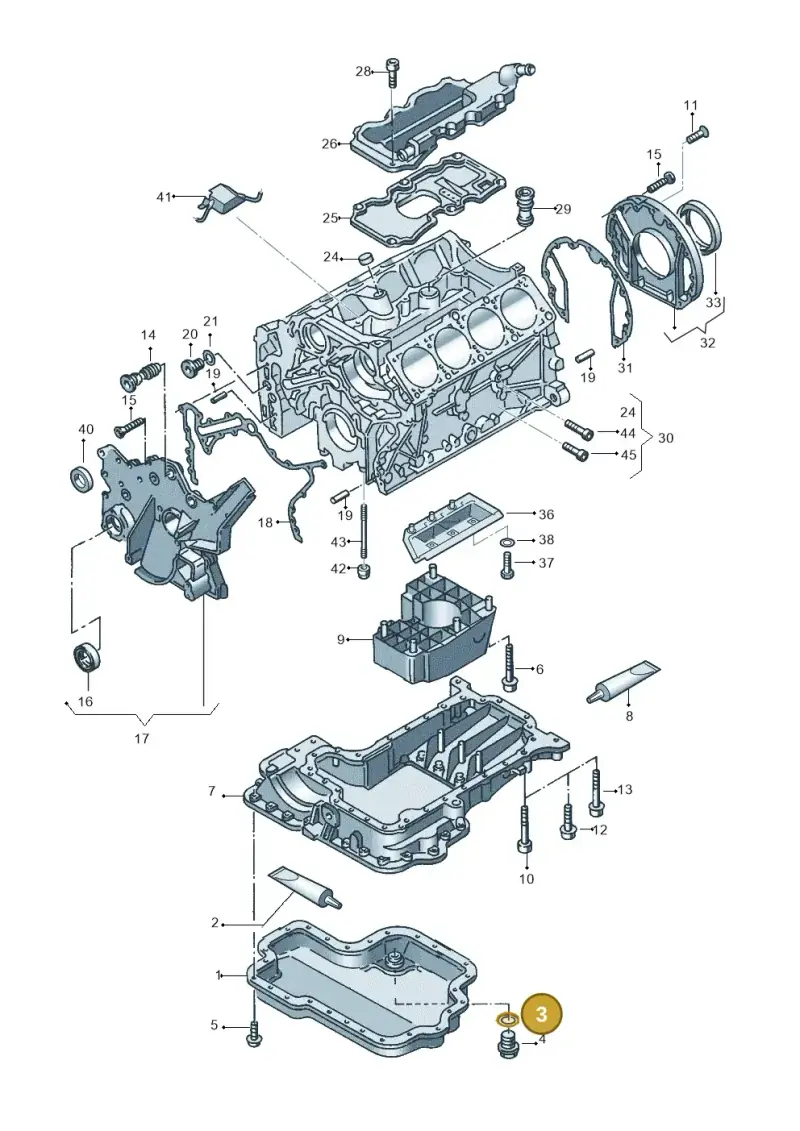 N0138503 — Audi RS6 qu. (2003-2004) diagram 290103000, position 3