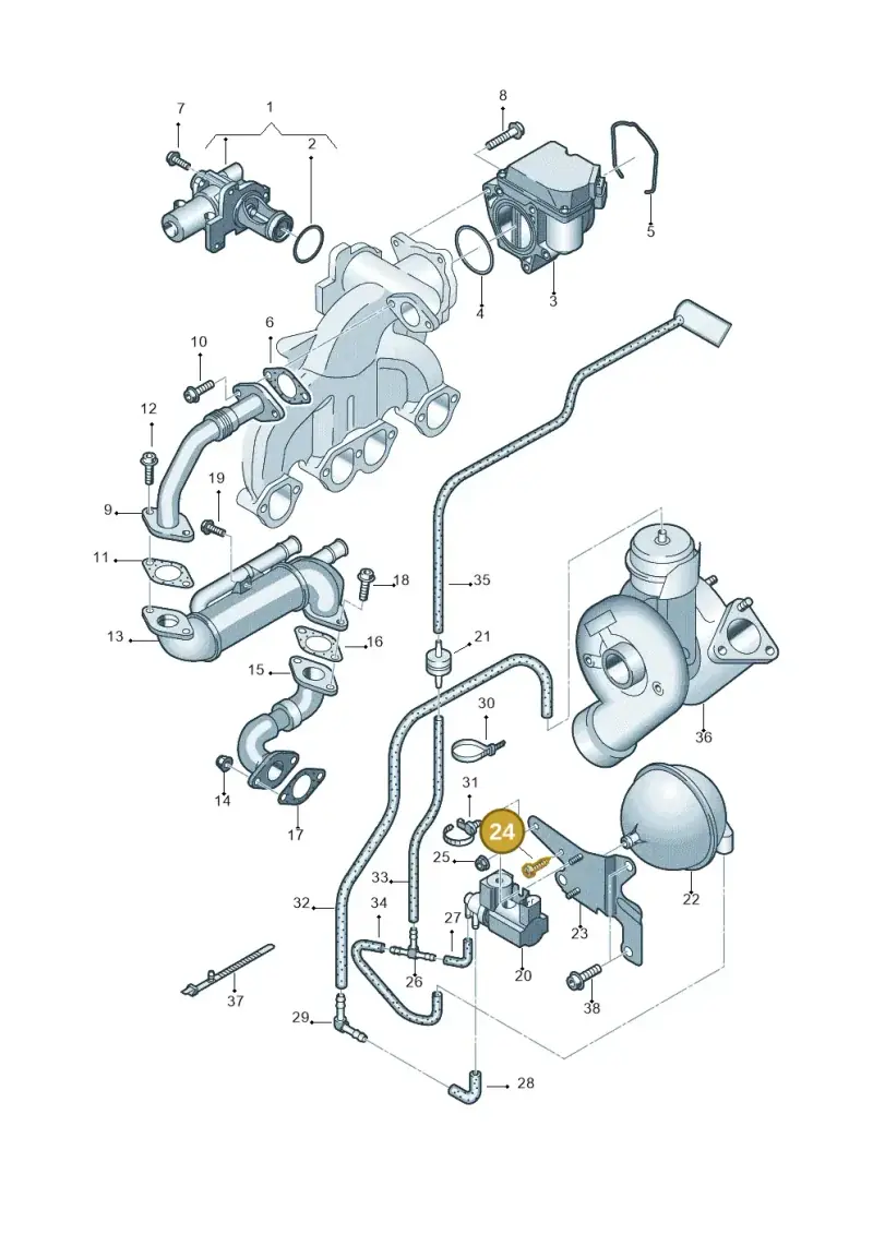 N0139681 — Audi A4/S4 Cabrio./qu. 07> (2006-) diagram 249131300, position 24