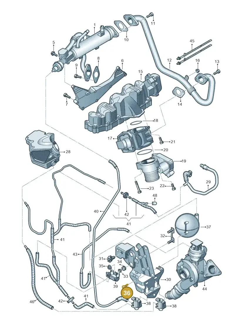 N0139681 — Audi A4 Av. Allroad (2008-2016) diagram 636131000, position 36