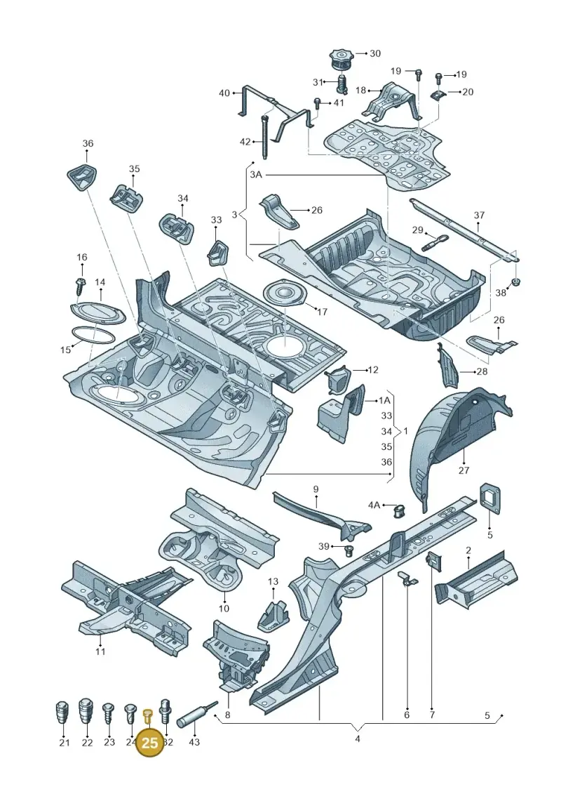 N0140325 — Audi A7 Sportback (2014-2018) diagram 711803500, position 25