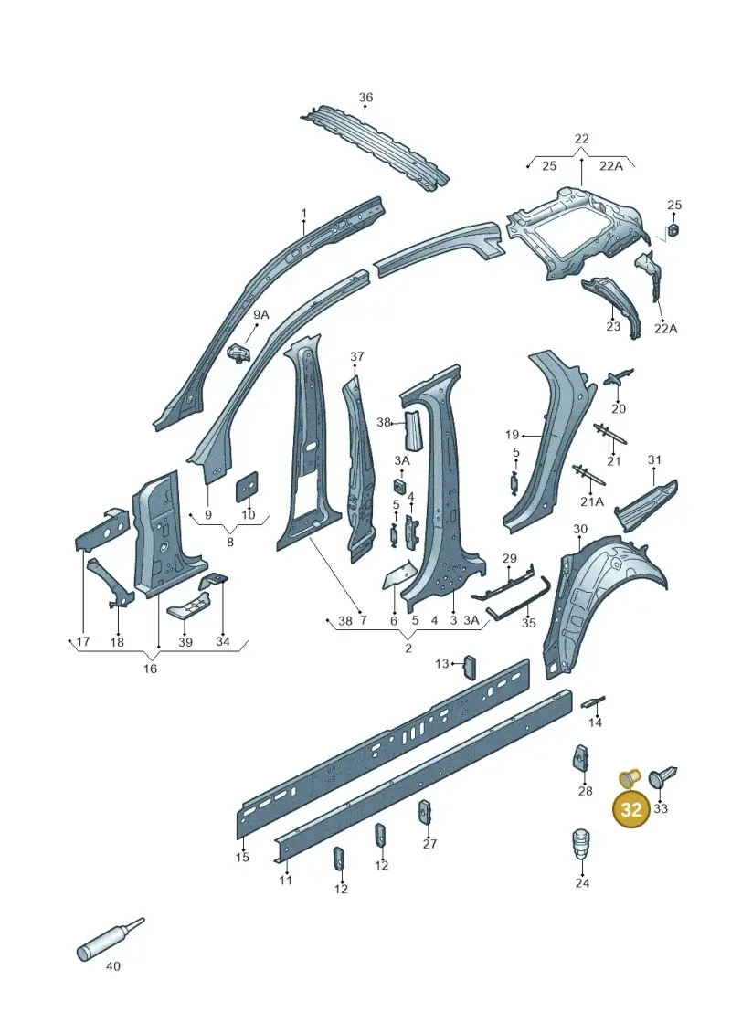 N0140325 — Audi RS6 Avant (2013-2018) diagram 717809100, position 32