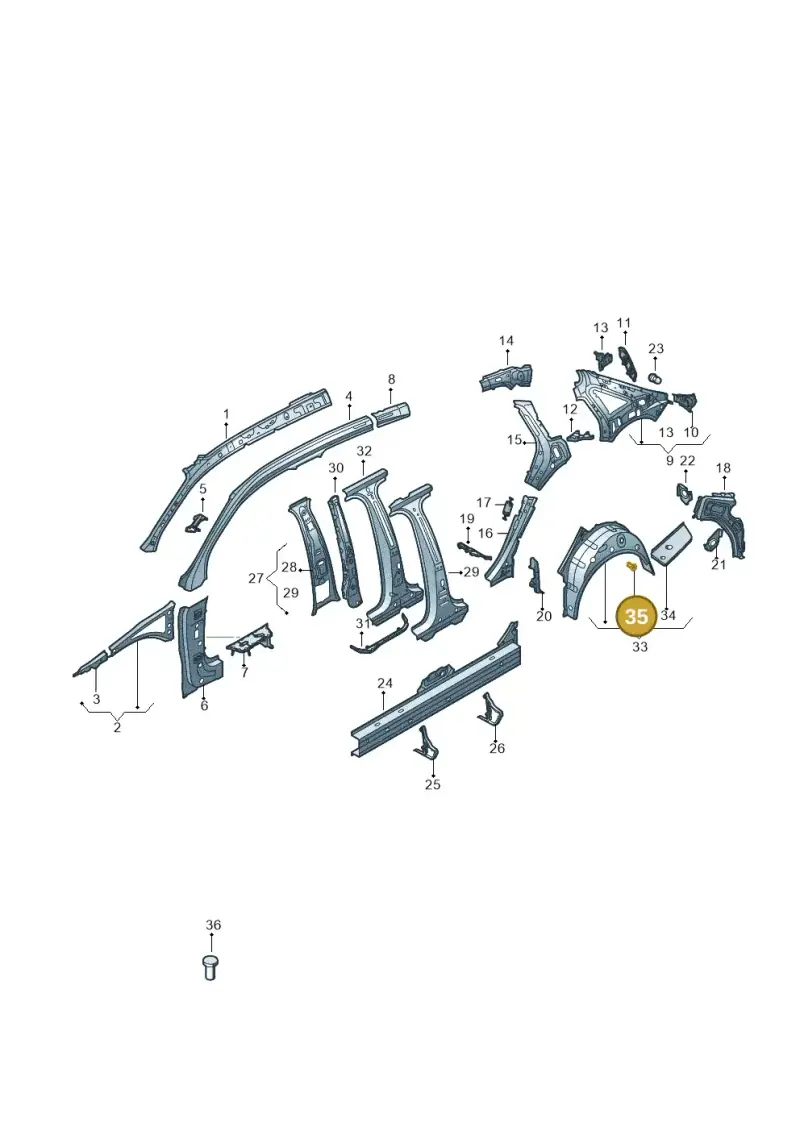 N0140325 — Audi RS3 Limousine (2017-2020) diagram 890809150, position 35