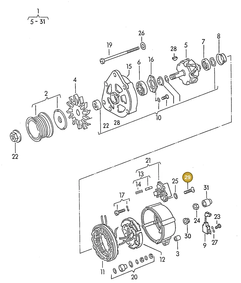 N0141251 — Audi A6/S6/Wg.qu.F>4A (1996-1997) diagram 117903100, position 29