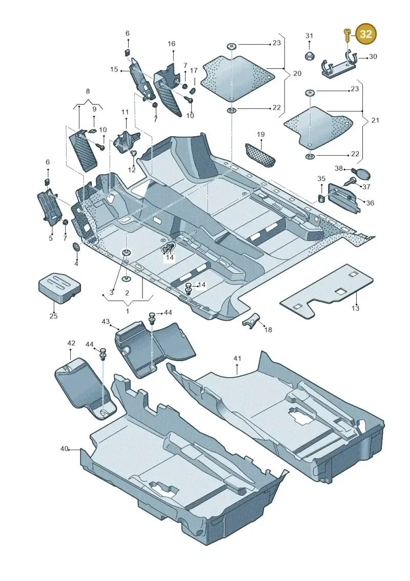 N01413319 — Audi TTS Coupe 2.0 (2010-2014) diagram 412863000, position 32
