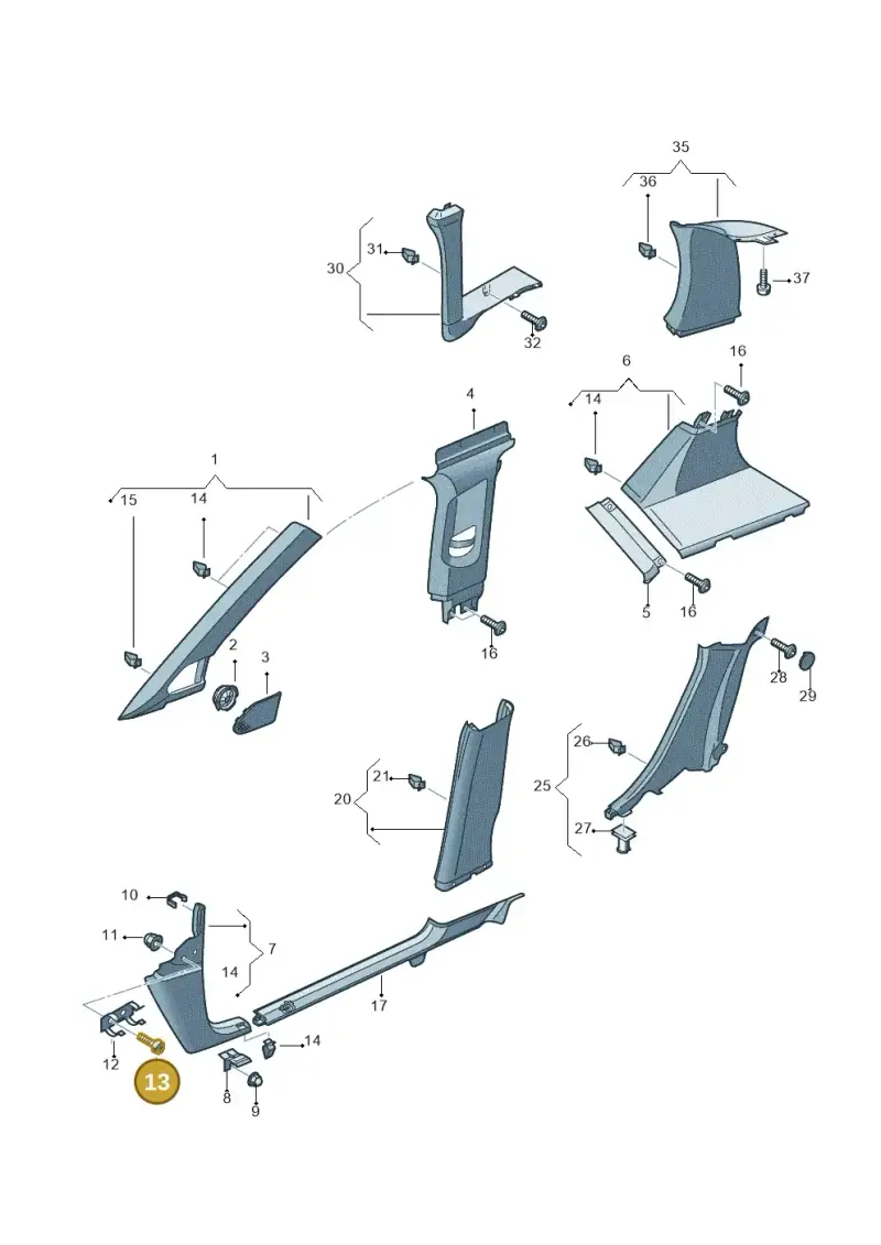 N01413319 — Audi A3 Sportback (2008-2013) diagram 412867650, position 13