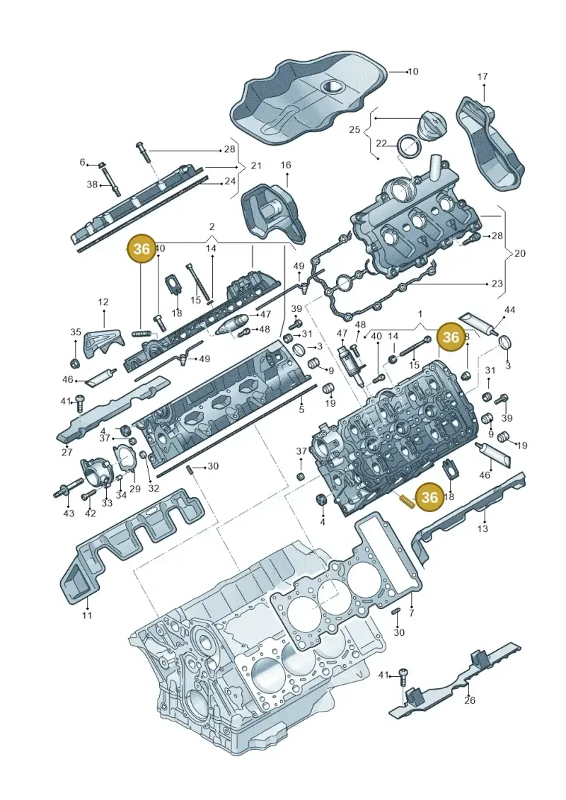 N0145555 — Audi Q7 qu. 3.0 TDI (2015-2019) diagram 771103250, position 36
