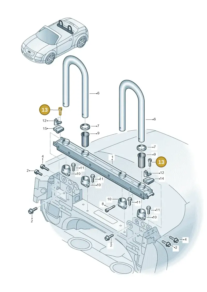 N0147153 — Audi TT Coupe/Roadster (2002-2006) diagram 229880500, position 13