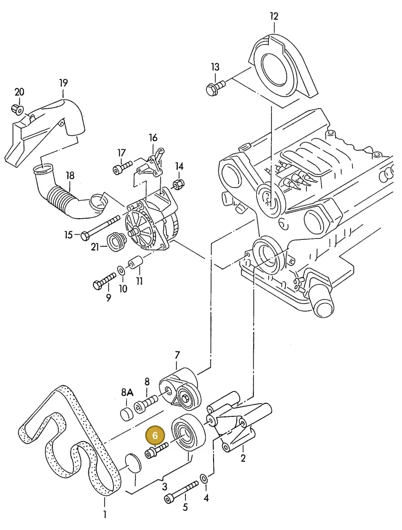 N01472615 — Audi Cabrio. (1993-1998) diagram 119903700, position 6
