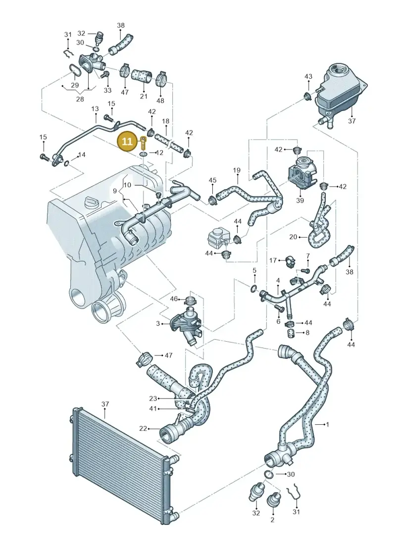 N0147404 — Audi A4/S4/Av./qu.     05> (2005-) diagram 249121430, position 11