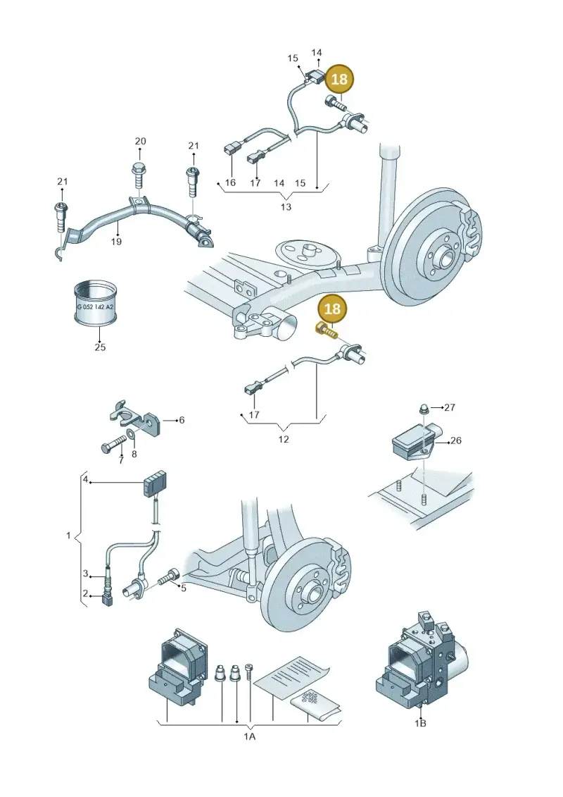 N0147404 — Audi RS4 qu.           07> (2006-) diagram 273927000, position 18