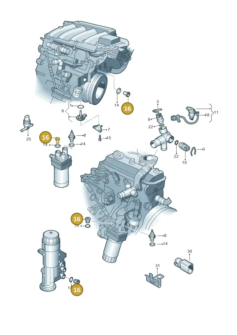 N0160243 — Audi A1 Sportback (2010-2015) diagram 249919400, position 16