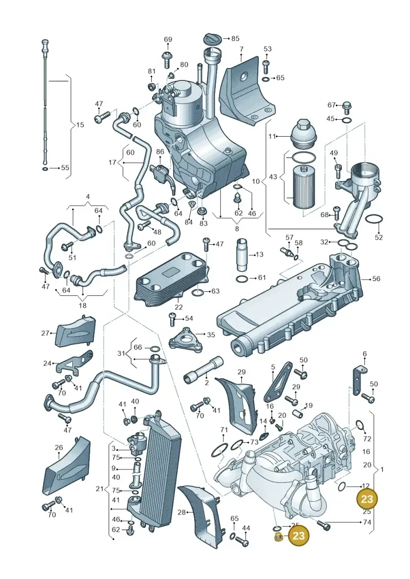 N0160243 — Audi R8 qu. 5.2 (2012-2015) diagram 618115100, position 23