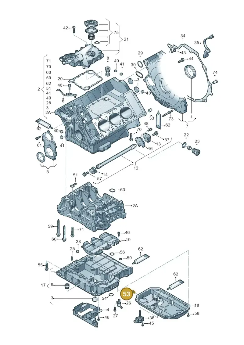 N0160276 — Audi A8L qu. 3.0 TDI (2013-2018) diagram 771103050, position 53