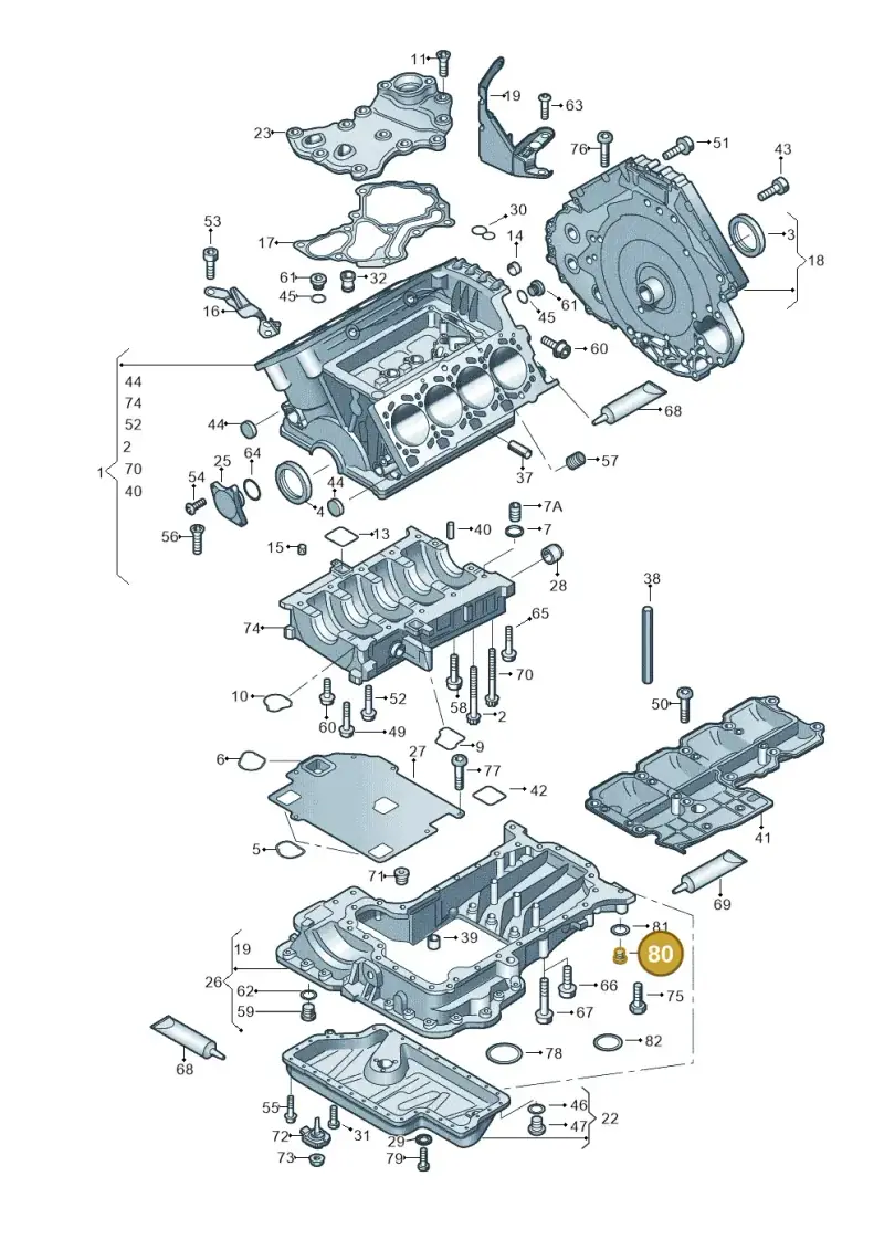 N0160293 — Audi R8 qu. 5.2 (2012-2015) diagram 618103000, position 80