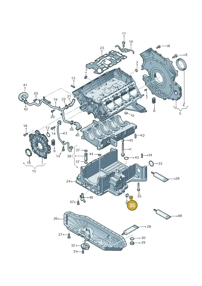 N0160293 — Audi A8L qu. 3.0 TDI (2013-2018) diagram 675103800, position 35