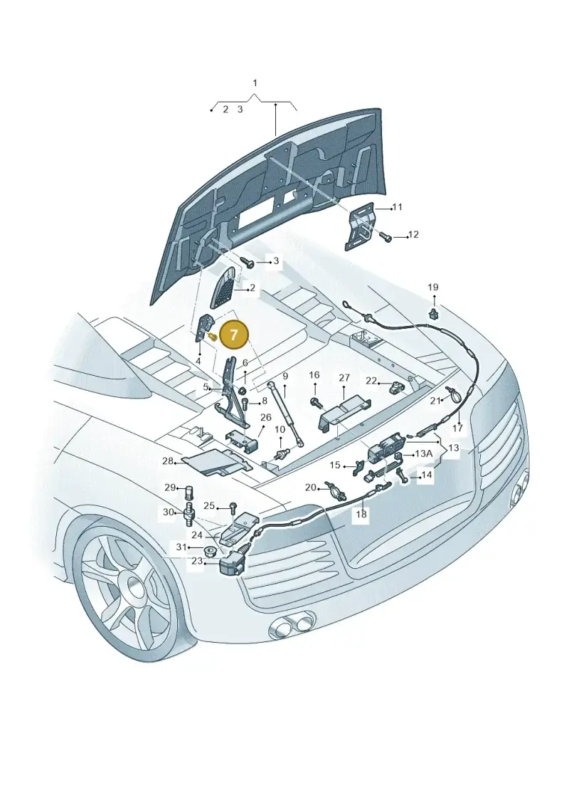 N0162011 — Audi R8 qu. 5.2 (2012-2015) diagram 618827200, position 7