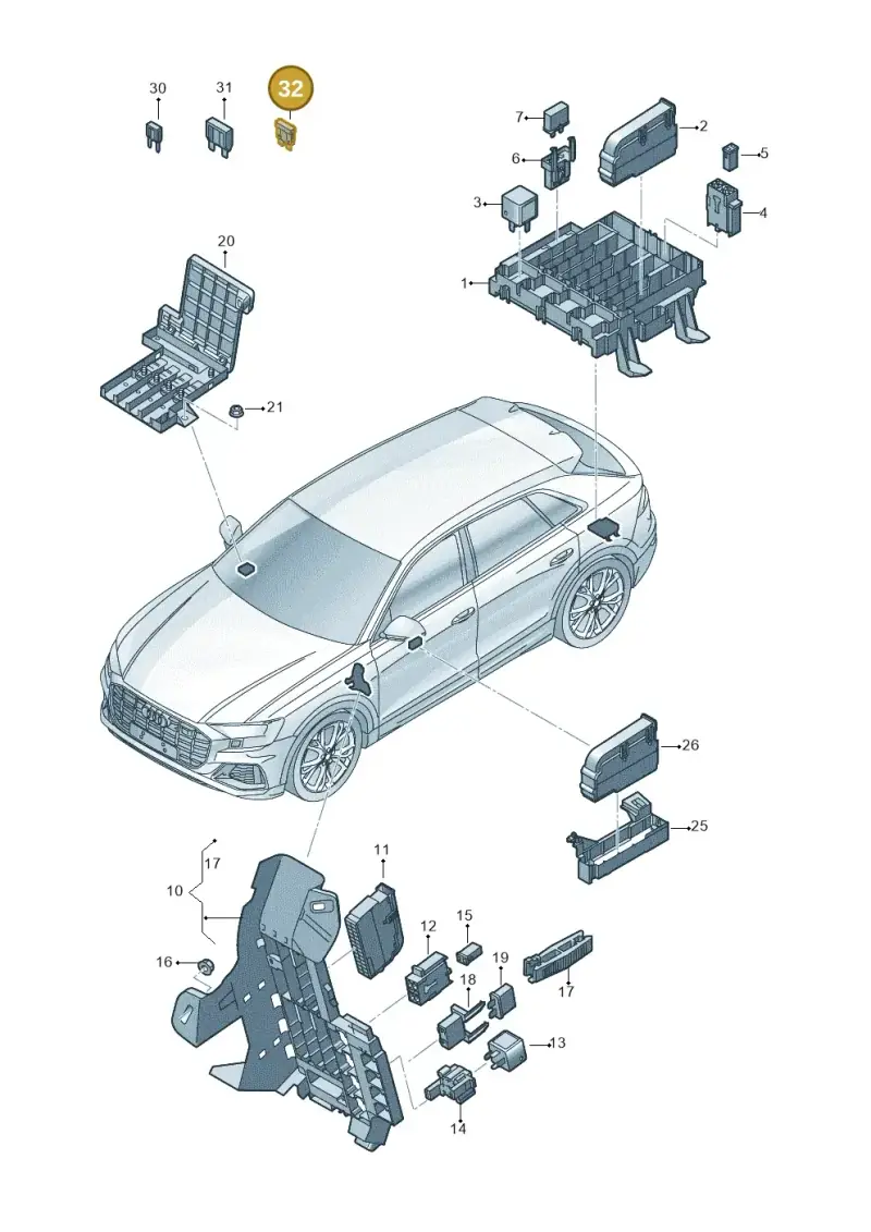 N01713125 — Audi RS Q8 Quattro (2019-) diagram 429937000, position 32