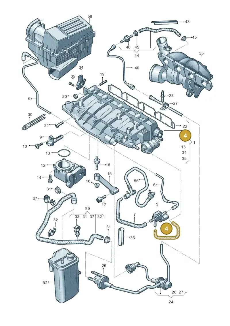 N02035327 — Audi Q3 2.0 TDI (2014-2019) diagram 728133220, position 4