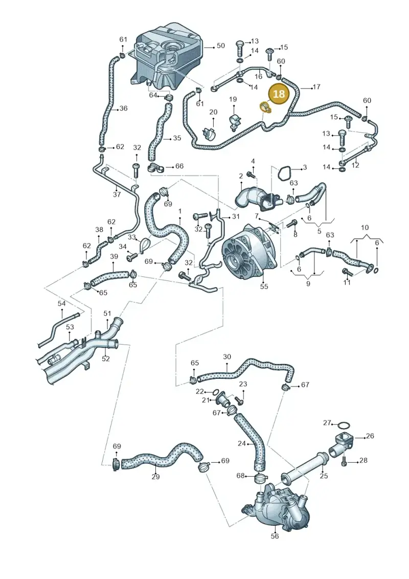 N0206208 — Audi R8 qu. 5.2 (2012-2015) diagram 618121400, position 18