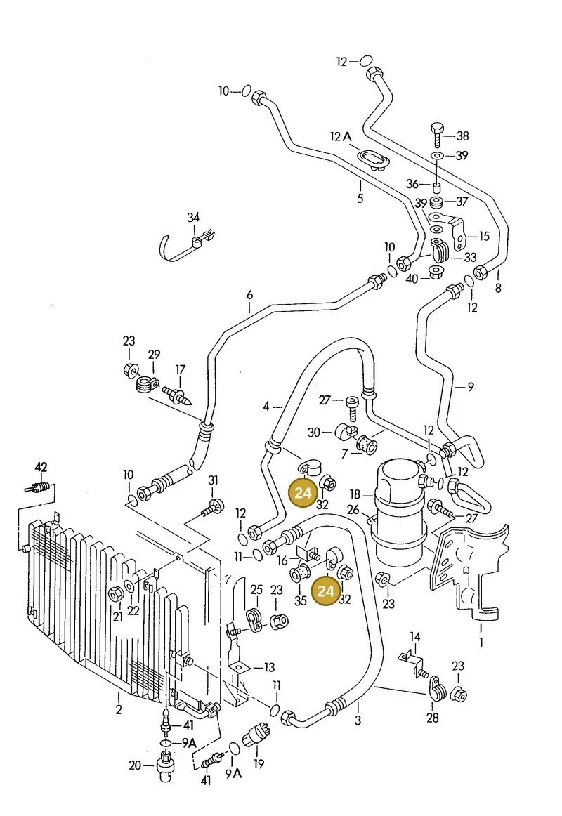 N0206254 — Audi 100/Wagon         92 (1991-1992) diagram 140260610, position 24