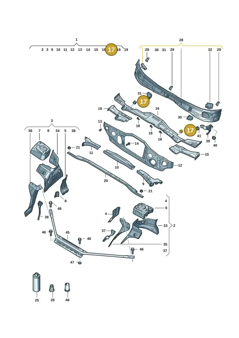N0211565 — Audi Q4 Sportback (2021-2022) diagram 89a803005, position 17