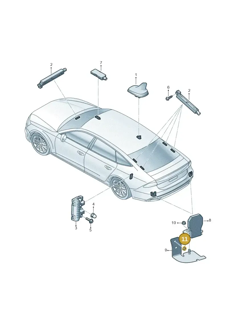 N02300213 — Audi A7 Sportback (2018-) diagram 435035100, position 11