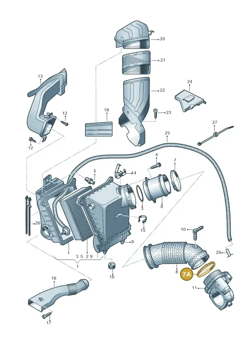 N0245014 — Audi A4/S4/Av./qu.     05> (2005-) diagram 249133920, position 7A