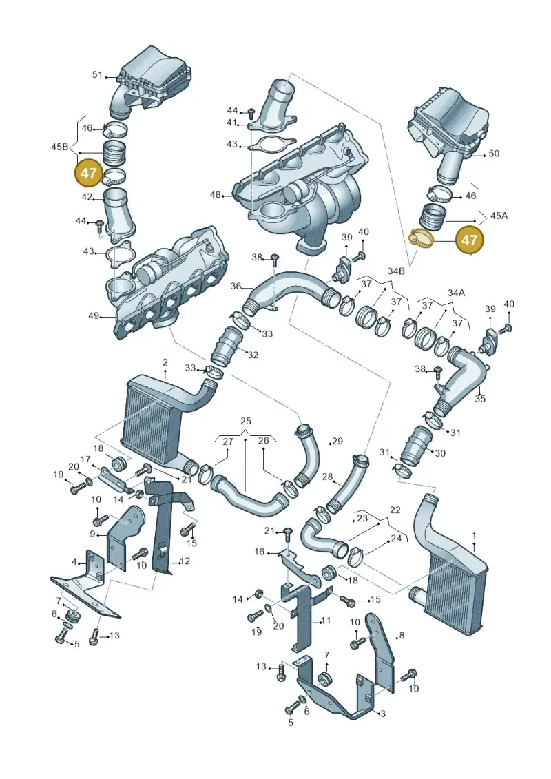 N0245014 — Audi RS6 Avant qu.5.0 (2007-2010) diagram 641145500, position 47