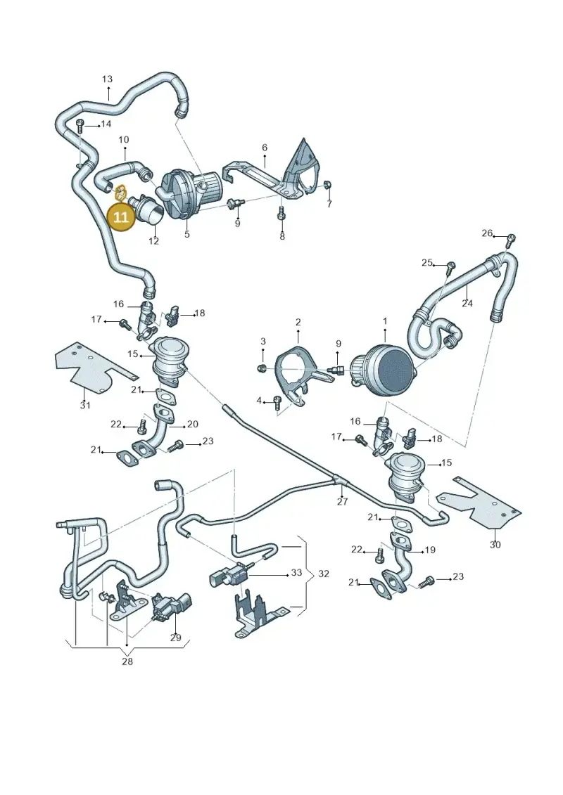 N0245076 — Audi R8 qu. 5.2 (2012-2015) diagram 618131350, position 11