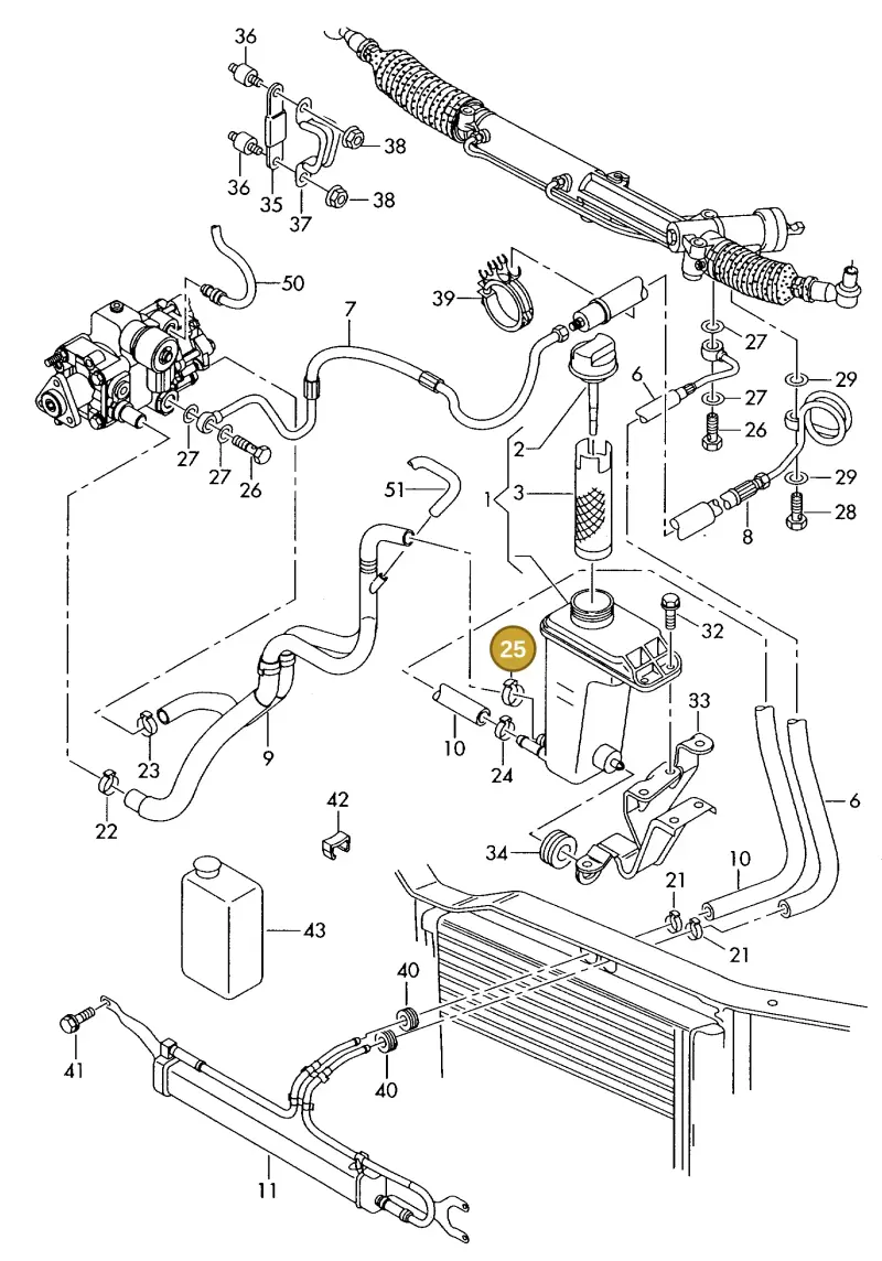 N0245107 — Audi A8 quattro (1999-2002) diagram 255422470, position 25
