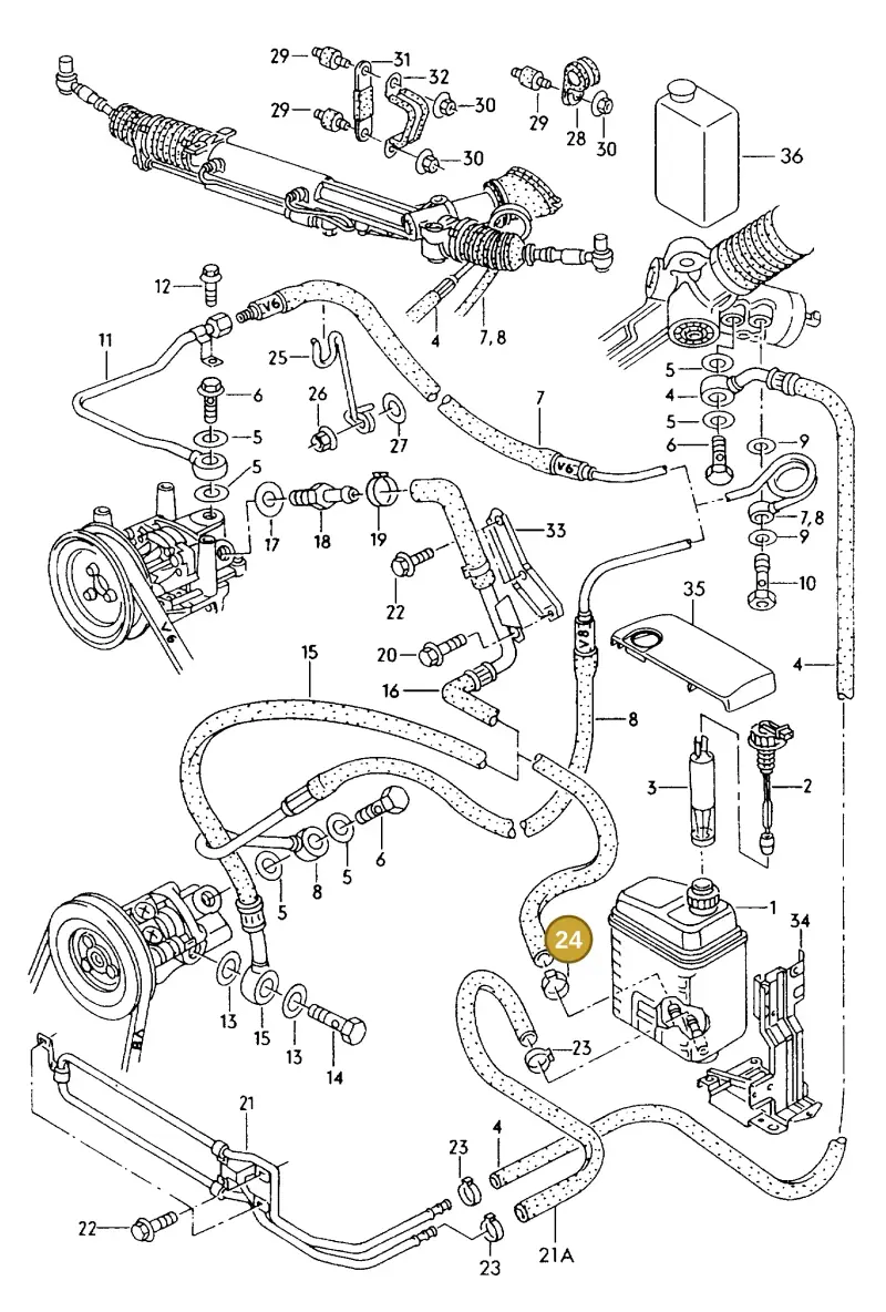N0245107 — Audi A8 quattro (1999-2002) diagram 257422460, position 24
