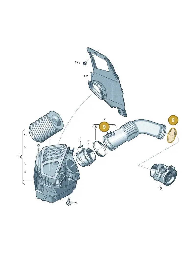 N0245184 — Audi A8L (2017-2022) diagram 838129300, position 9