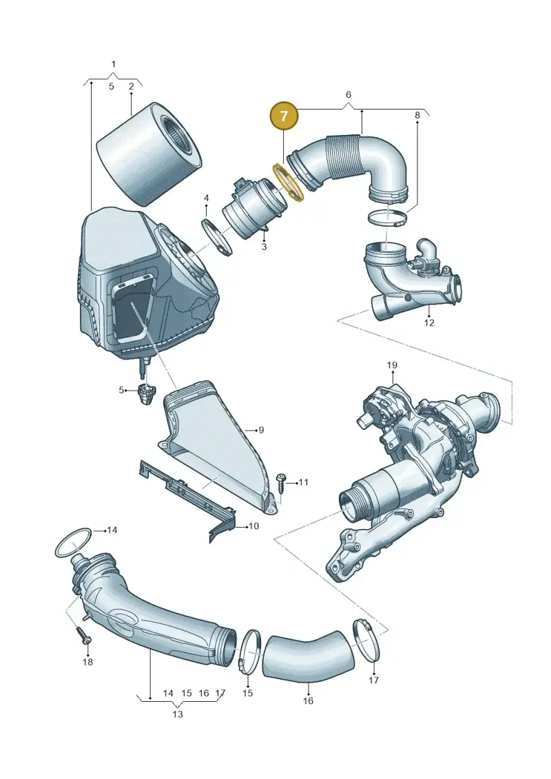 N0245184 — Audi A5 Limo 2.0 (2024-) diagram 8wk129275, position 7