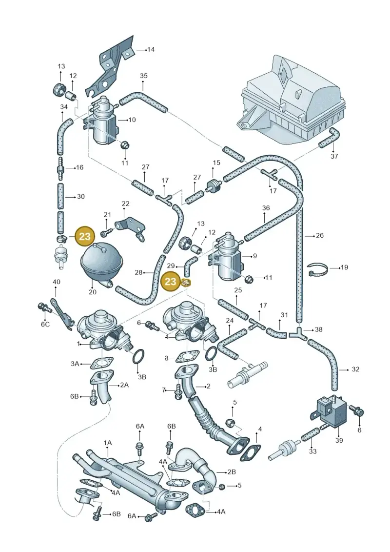 N0245281 — Audi A3/S3/QUATTRO (2000-2003) diagram 194131200, position 23