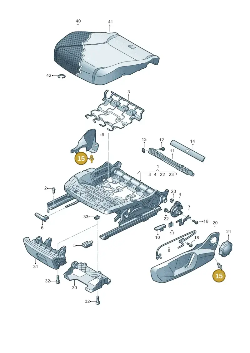 N0385013 — Audi A1 sportback 1.0 (2018-) diagram 592881000, position 15