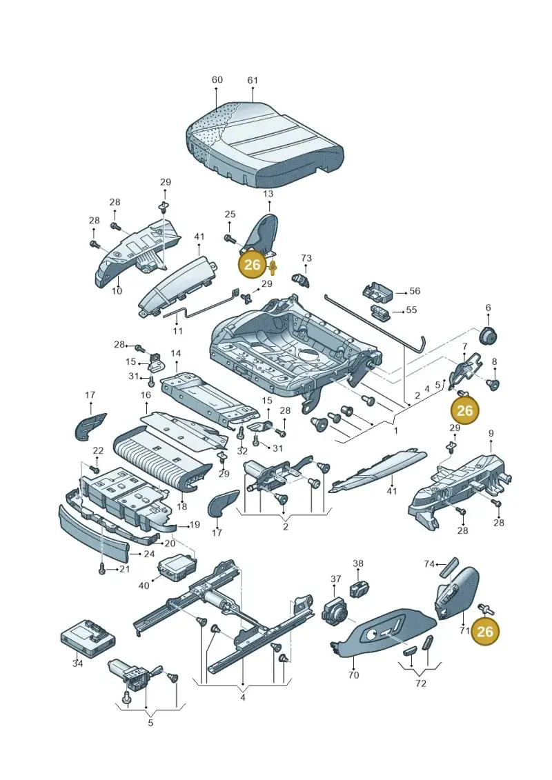N0385013 — Audi A8L (2017-2022) diagram 838881020, position 26