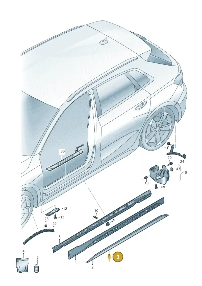 N0385491 — Audi A3 Sportback (2019-2021) diagram 596853075, position 3