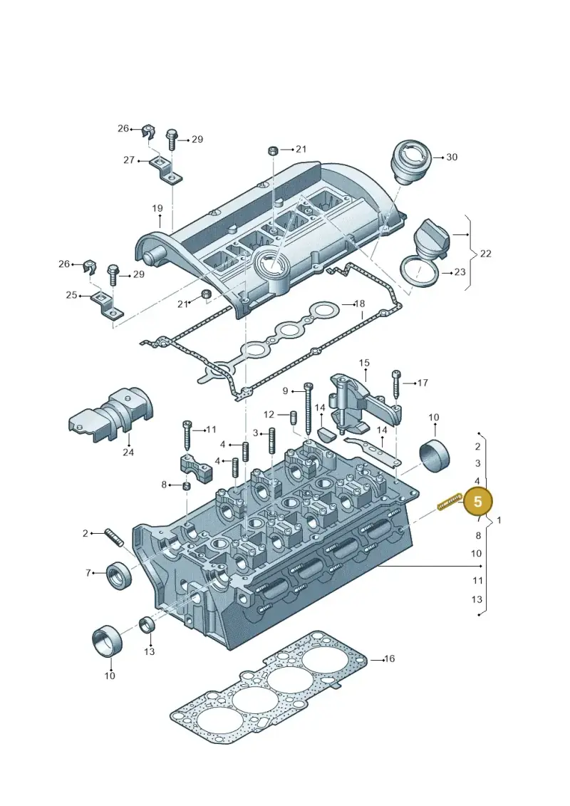 N0443951 — Audi TT Coupe/Roadster (2002-2006) diagram 229103500, position 5