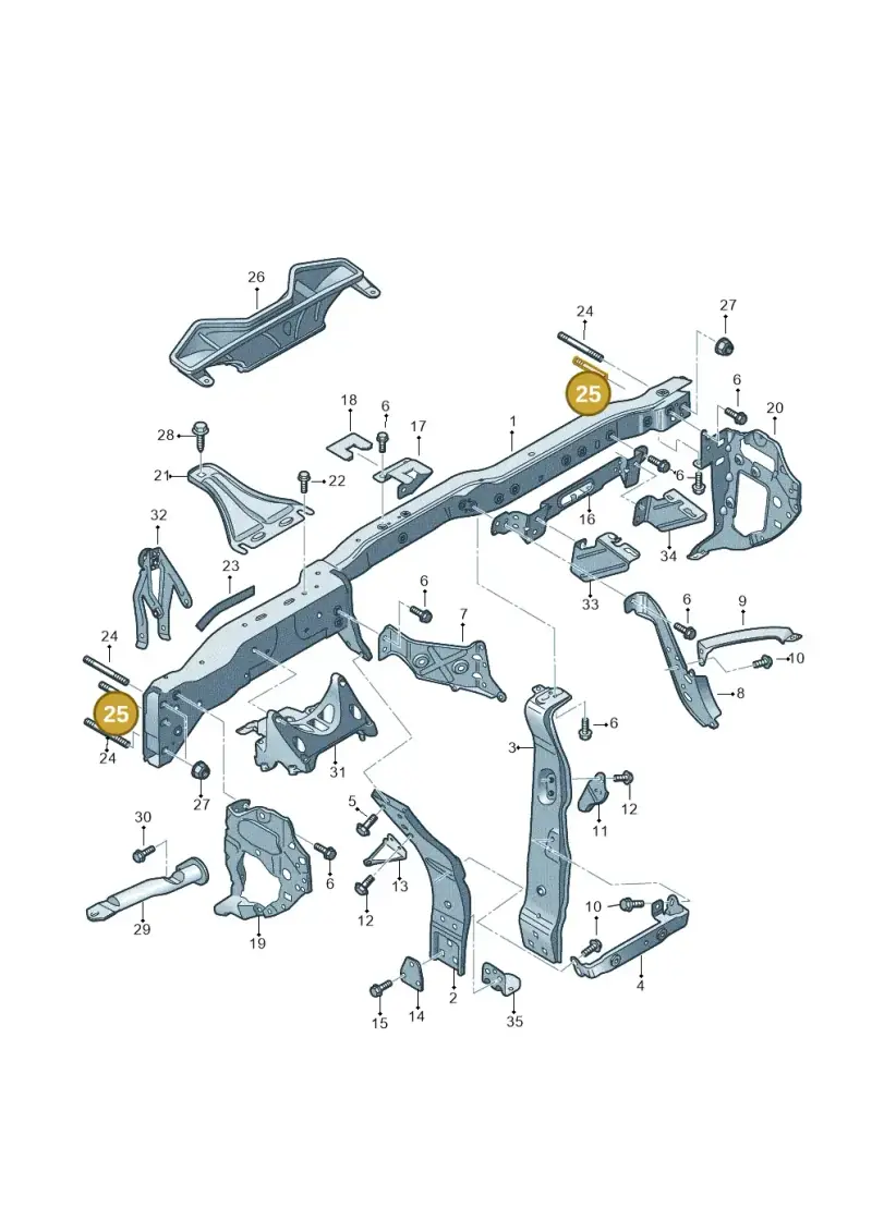 N0444115 — Audi TTS Coupe 2.0 (2010-2014) diagram 609857000, position 25