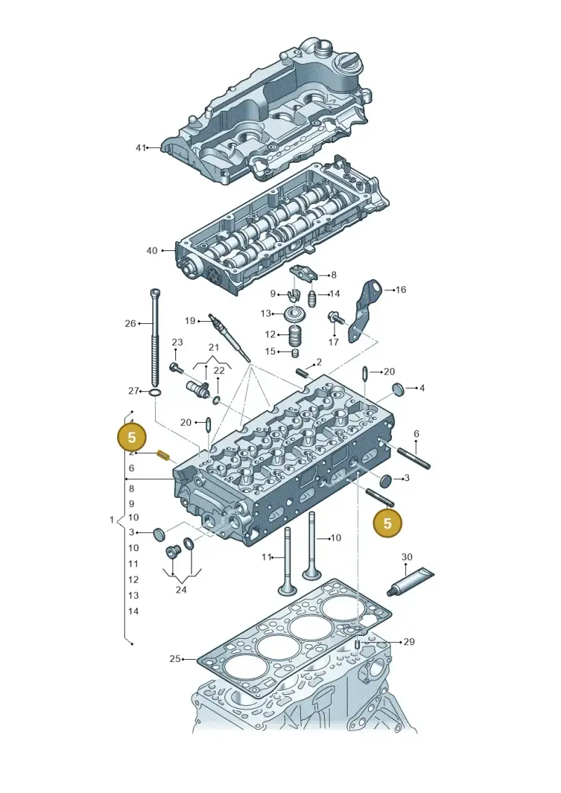 N0444415 — Audi A5 Limo 2.0 (2024-) diagram 8wh103600, position 5
