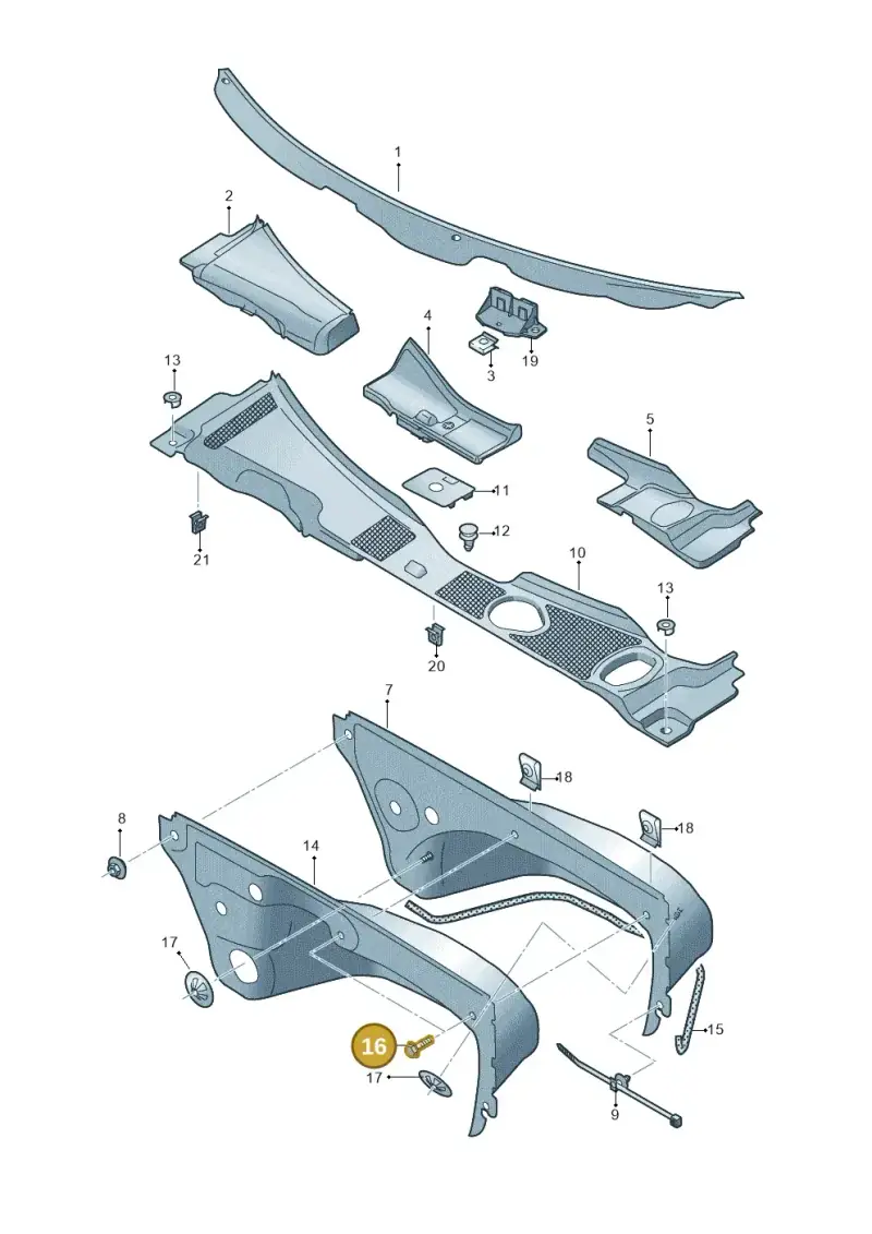 N0901486 — Audi RS4 Av. qu. 4.2 (2012-2015) diagram 620819300, position 16