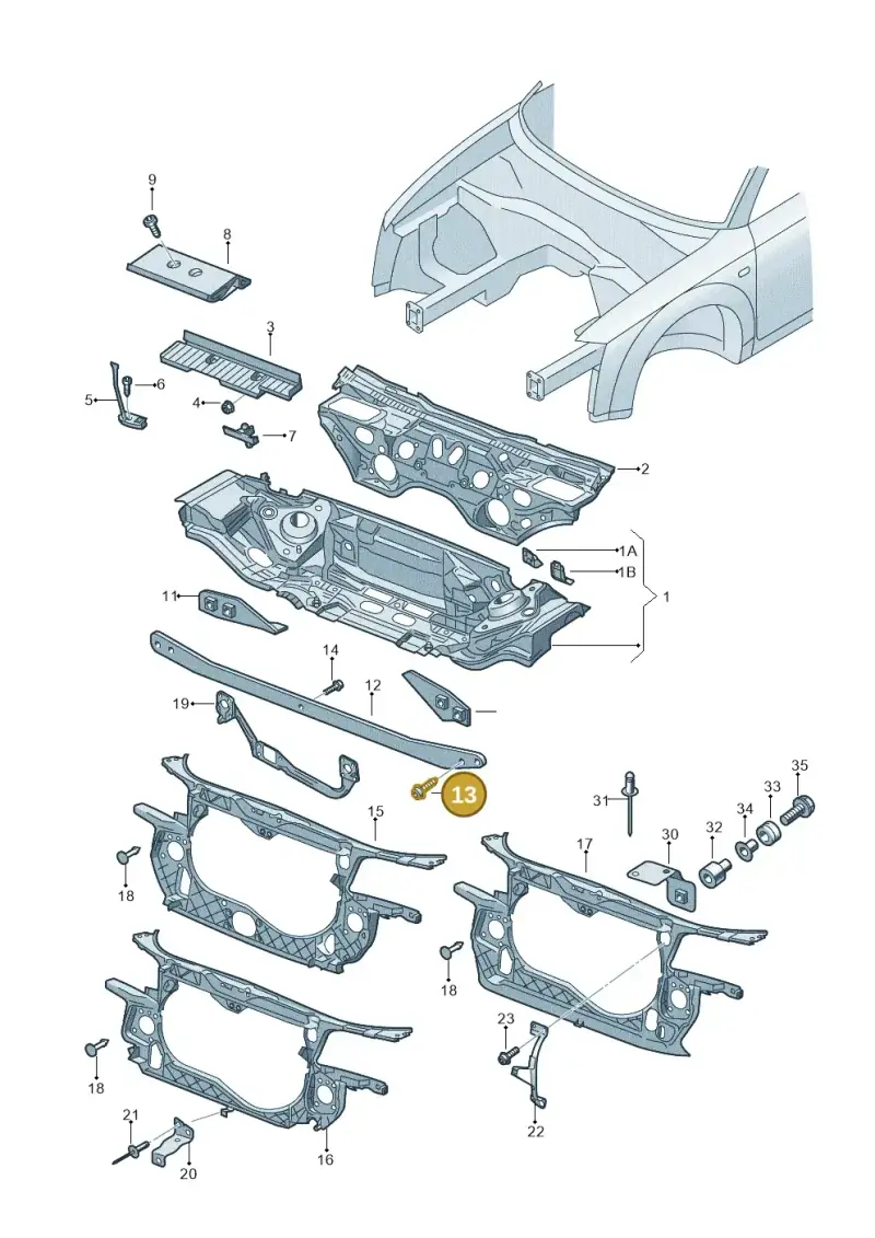 N0903786 — Audi RS4 Cabrio qu.    08> (2007-) diagram 249805000, position 13