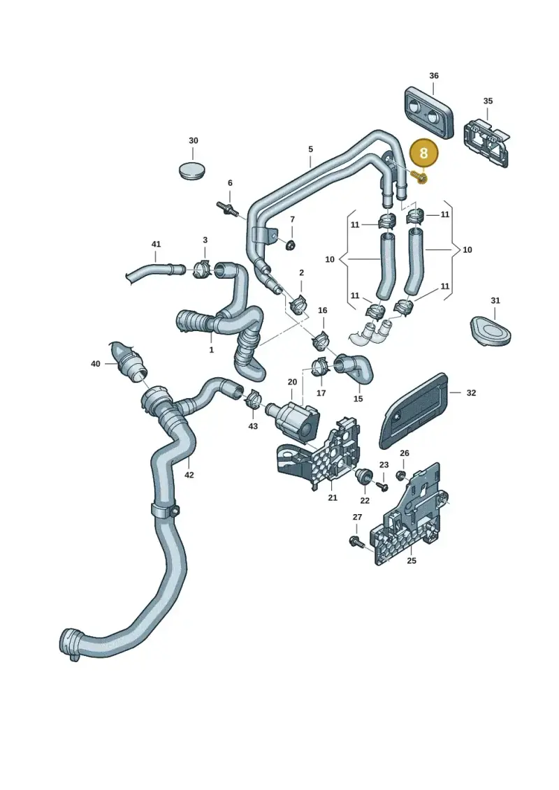 N10009506 — Audi A5 Limo 2.0 (2024-) diagram 8wk121015, position 8